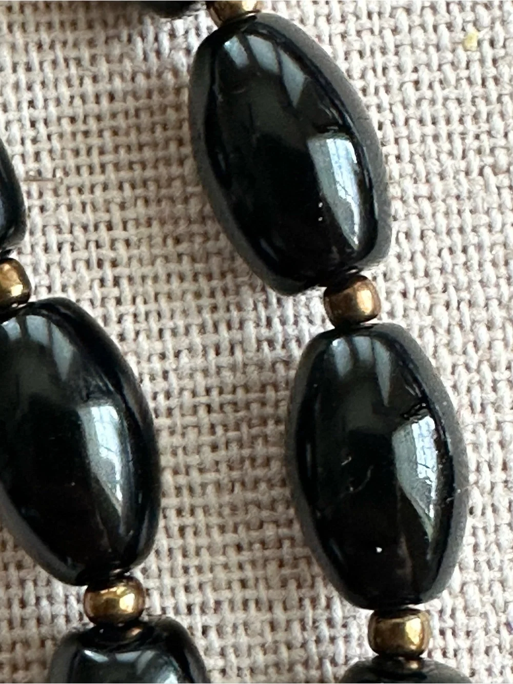 26-1/2 inch Onyx and Copper bead necklace NWOT